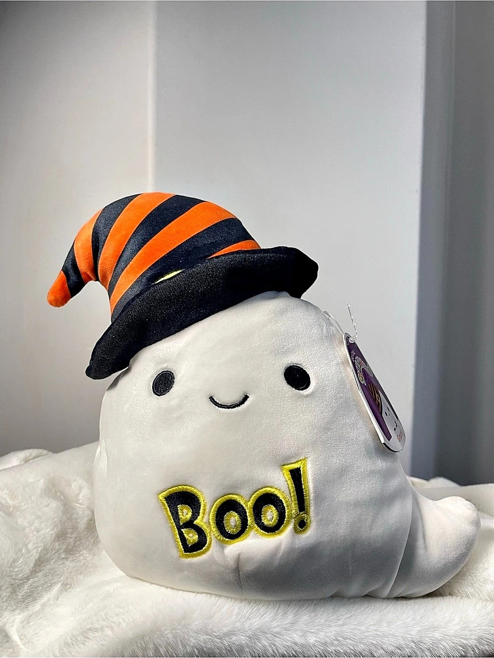 Squishmallows Grace the Ghost Boo with Witch Hat Halloween Plush 8”